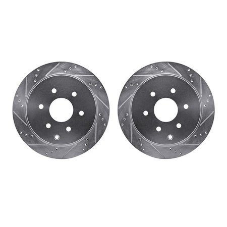 DYNAMIC FRICTION CO Rotors-Drilled and Slotted-SilverZinc Coated, 7002-68019 7002-68019